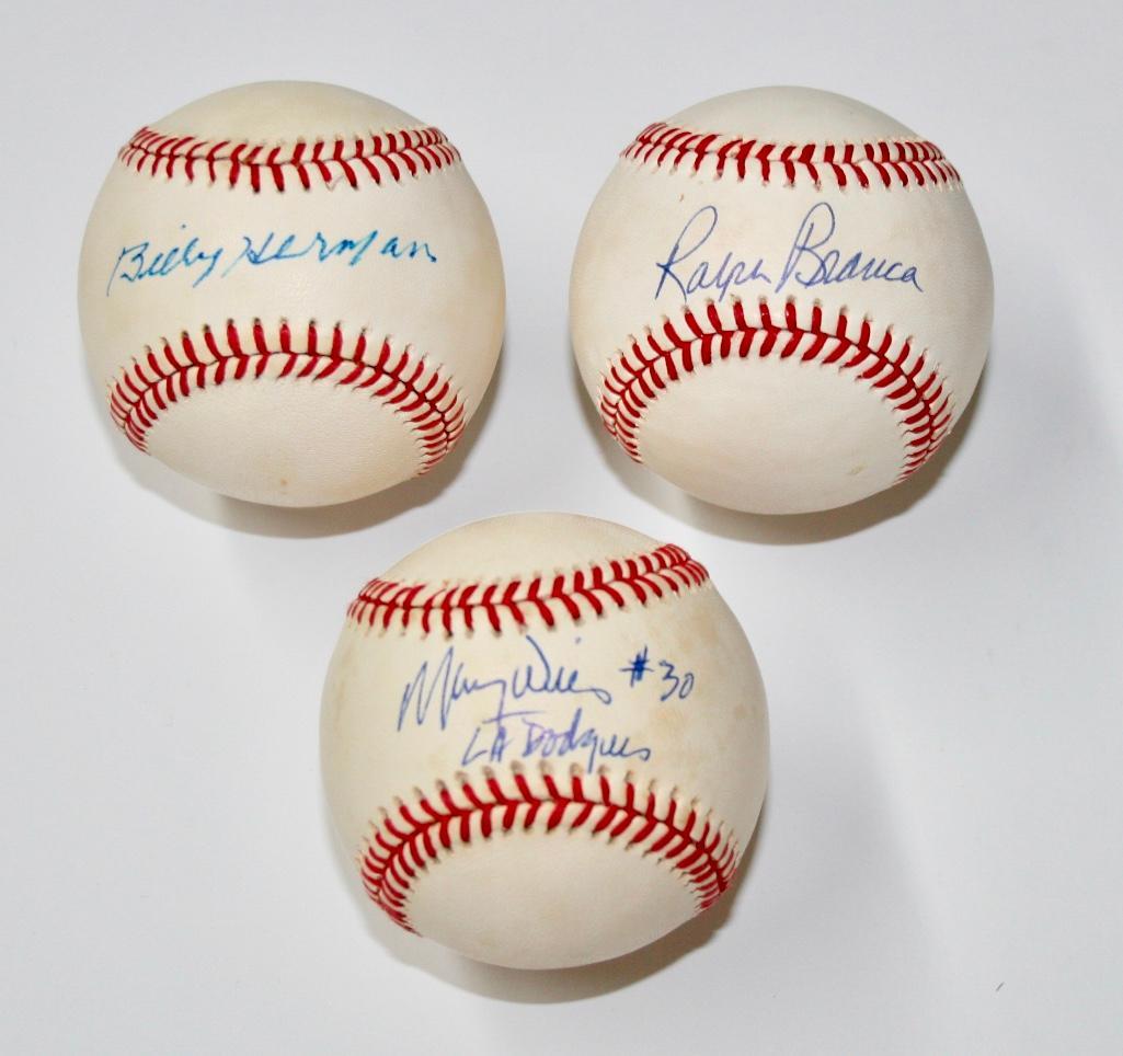 Lot of 3 Signed Baseballs - Ralph Branca, Billy Herman (1 of 6)