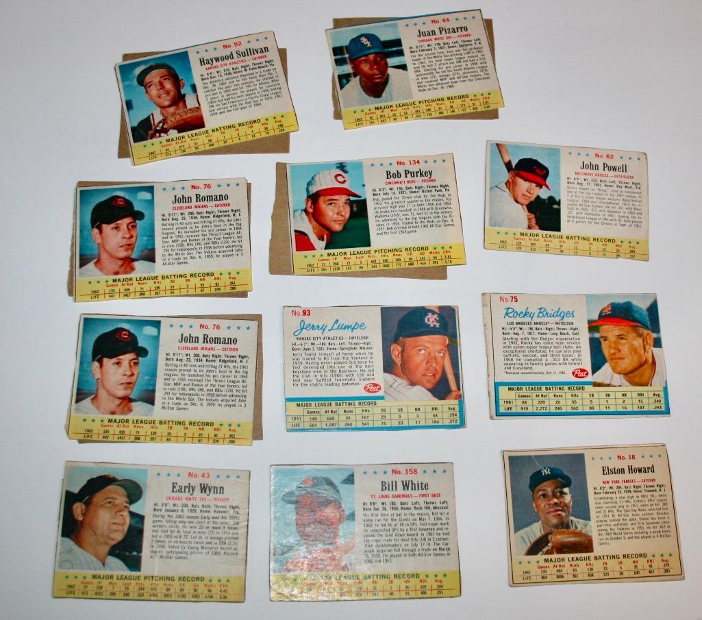 Lot of 11  Post Cereal Baseball Cards From 1962-1963 (1 of 12)
