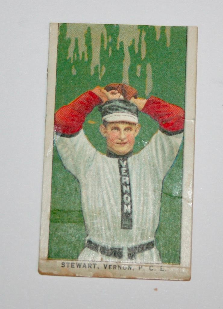 T212 OBAK Harry Stewart (PCL Vernon): T212 OBAK Harry Stewart (PCL Vernon) Some paper loss on back. May have been trimmed.