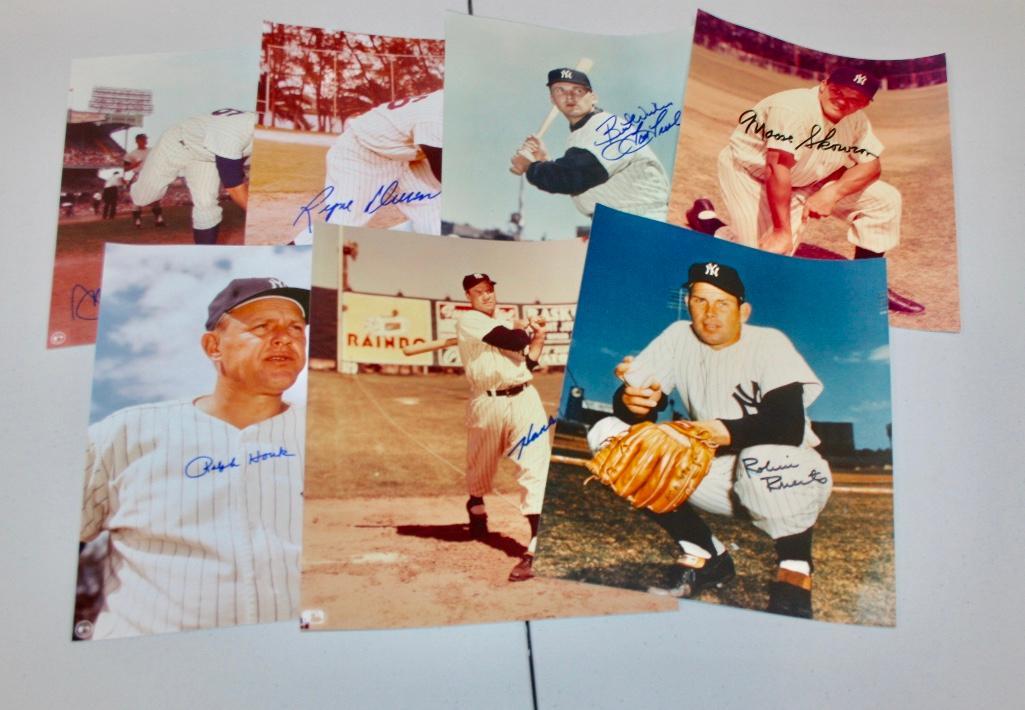 Lot of 7 Signed 8x10 Photos of Former Yankees - Bauer,: Lot of 7 Signed 8x10 Photos of Former Yankees - Bauer, Houk, Skowron, Tresh, Duren, Bouton, Roberts Lot includes: Robin Roberts Hank Bauer Ralph Houk Moose Skowron Tom Tresh Ryne Duren