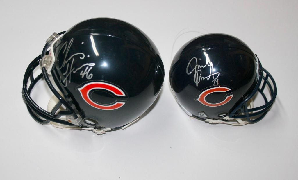 2 Signed Bears Mini Football Helmets - Chris Harris & (1 of 2)