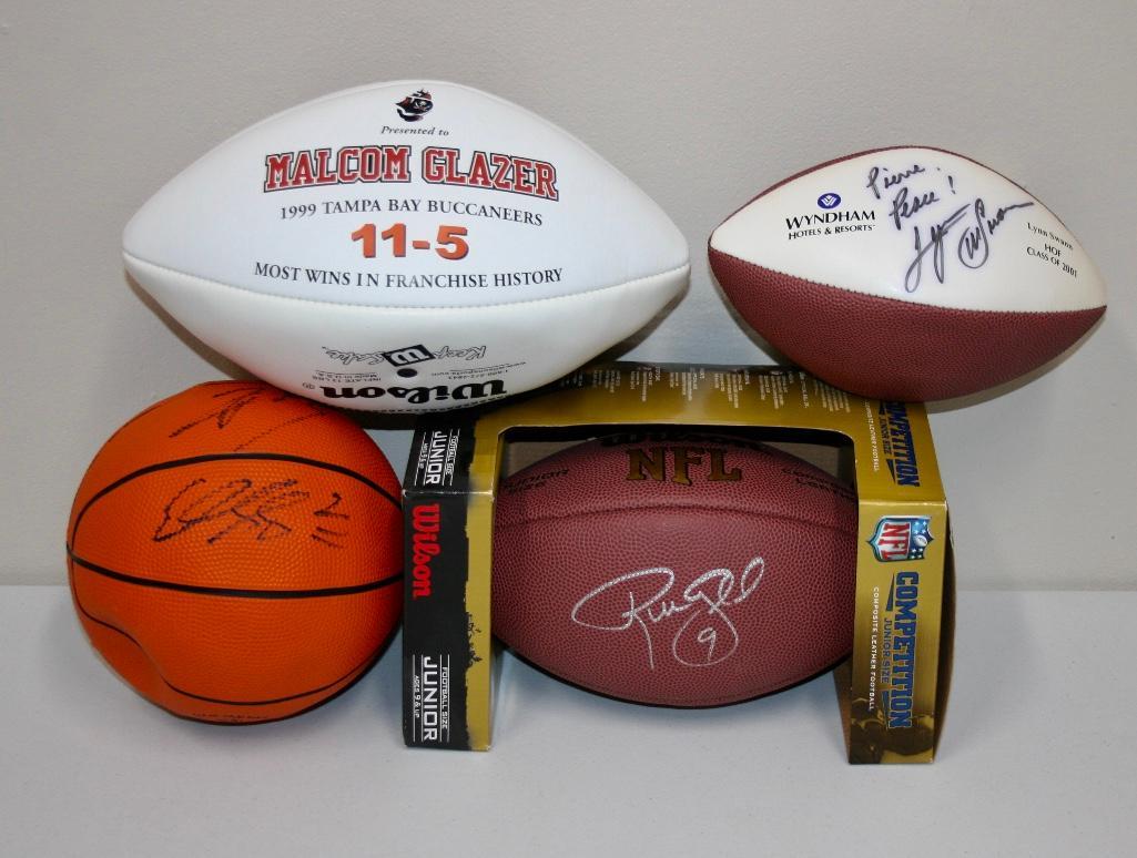 Lot of Signed Footballs and One Signed Basketball (1 of 10)