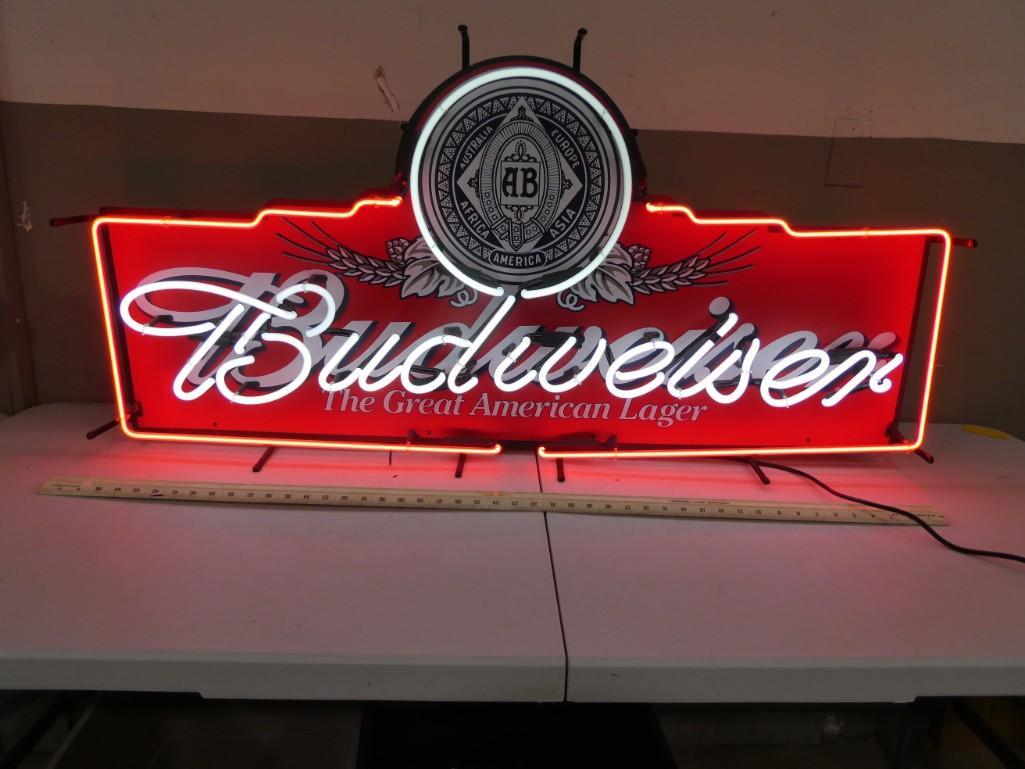Budweiser Neon Advertising Sign Works (1 of 2)