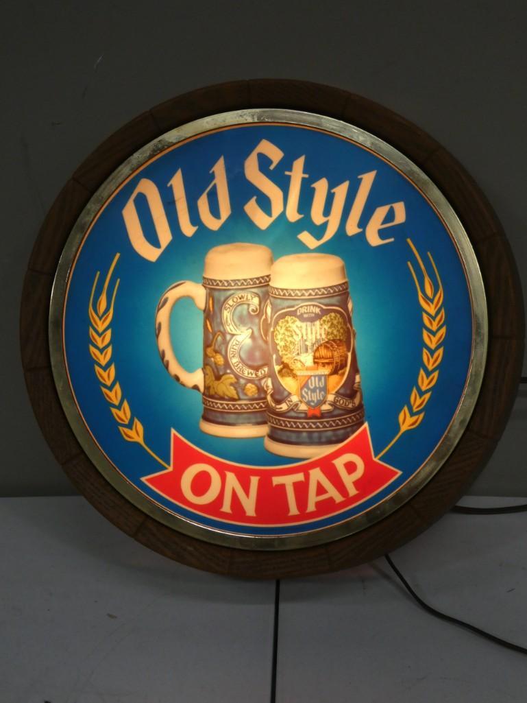 Old Style Beer Lighted Advertising Bar Sign (1 of 1)