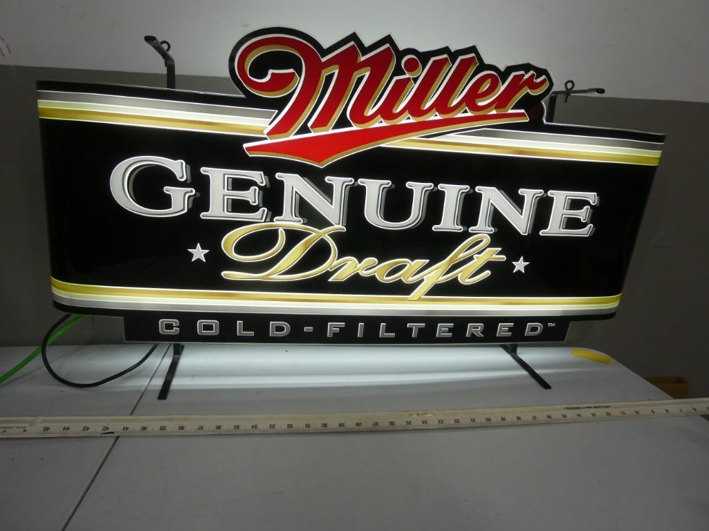 Large Miller Genuine Draft Beer Lighted Advertising Bar (1 of 1)