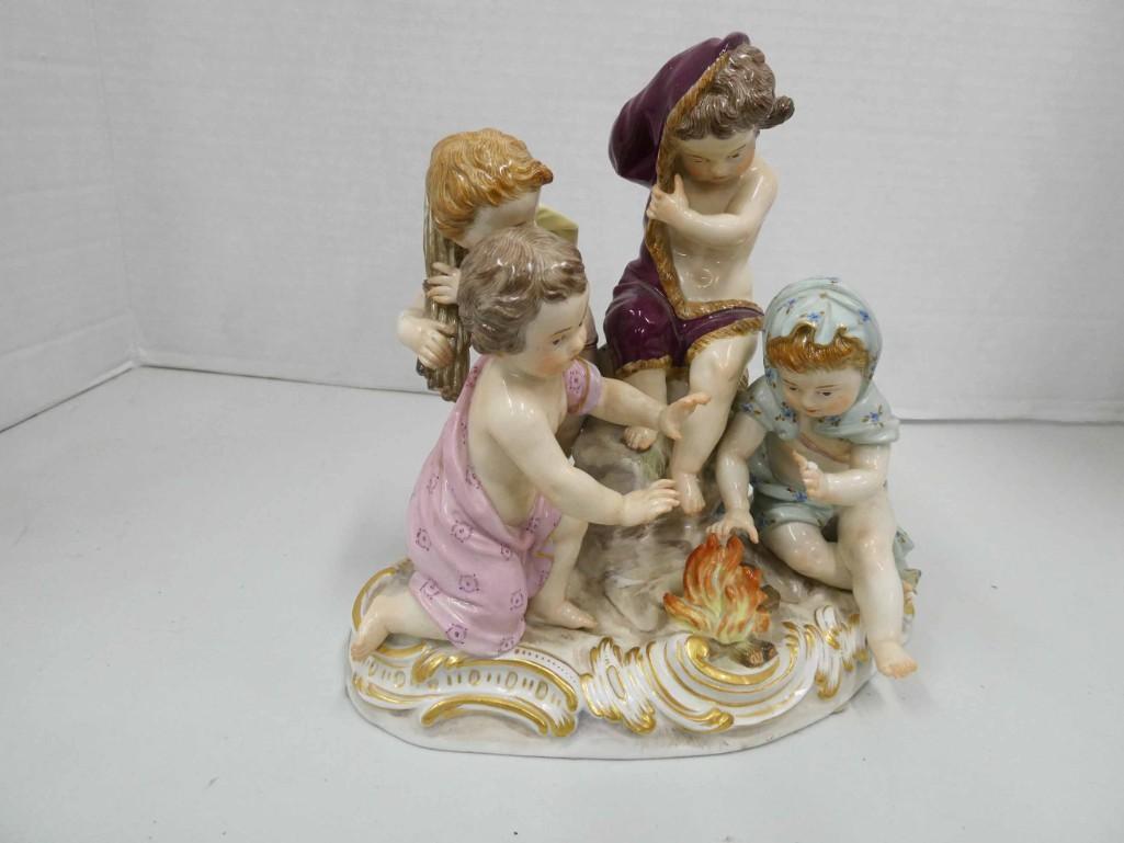 Meissen Allegory of Winter Four Cherubs Model 2495 by J (1 of 4)