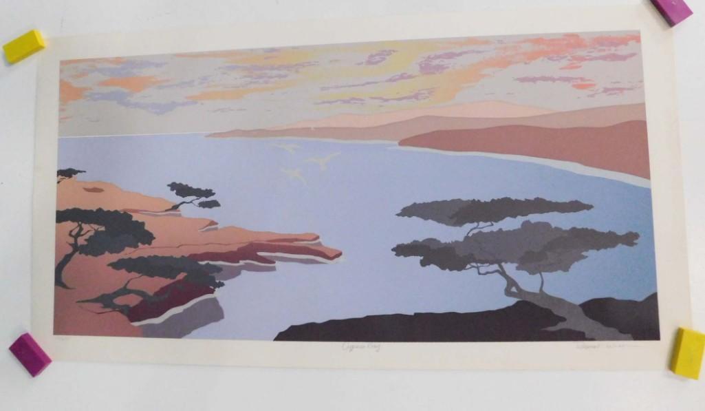 Robert Wilson Lithograph " Cyprus Bay " 18.5"x37.5": Robert Wilson Lithograph " Cyprus Bay " 18.5"x37.5" Numbered 183/375