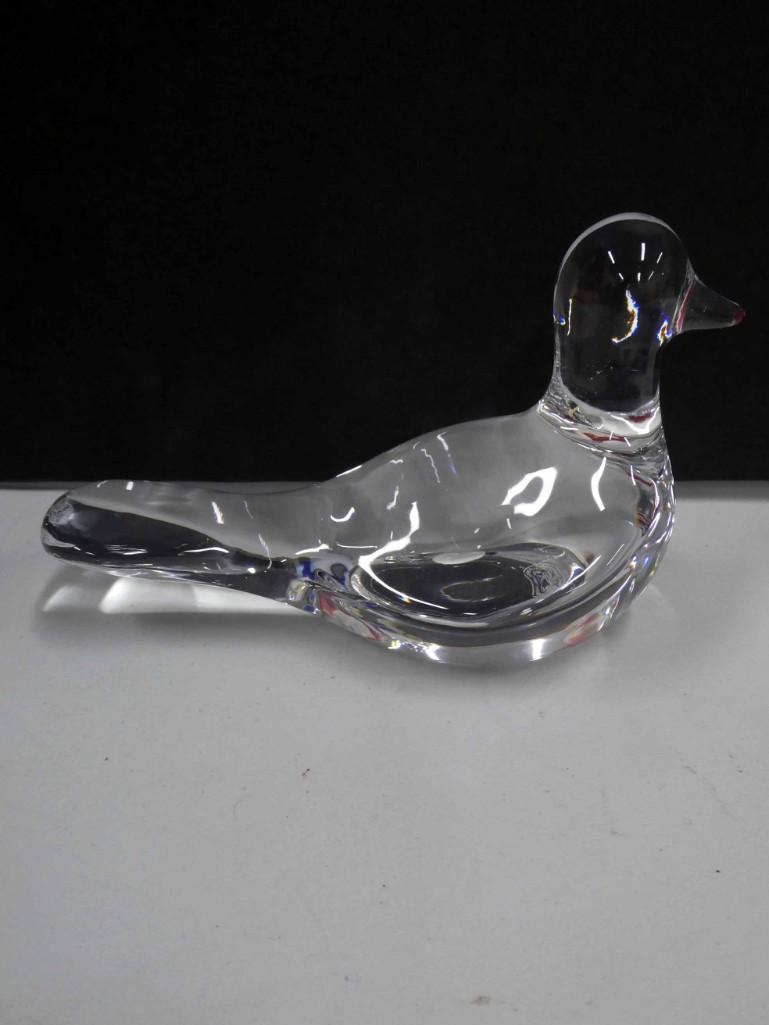 Baccarat Crystal Amber Honey Titi Bird Figurine