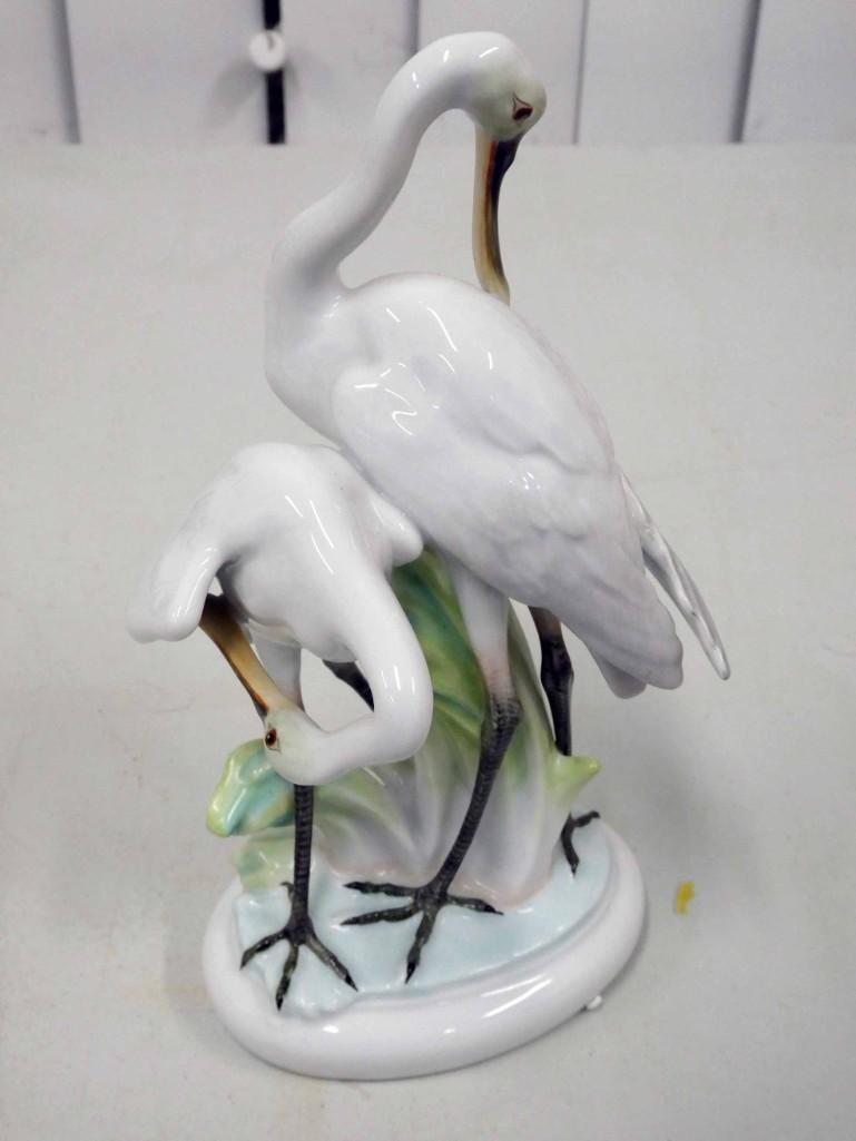 Herend Hungary Pair of Spoonbills Porcelain Cranes (1 of 4)