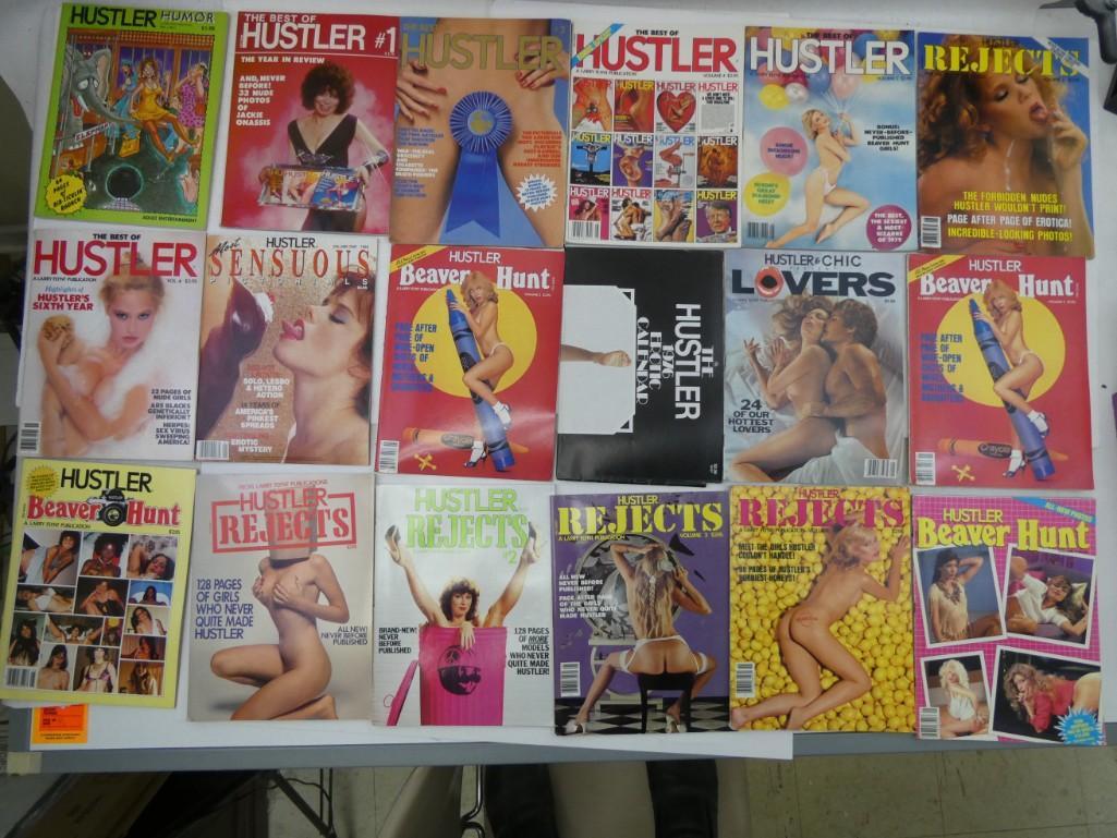 Lot of 17 Hustler Supplemental Magazine Issues plus a: Lot of 17 Hustler Supplemental Magazine Issues plus a Calendar - Includes Hustler Rejects, Hustler Humor, The Best of Hustler, Hustler Beaver Hunt, Hustler & Chic Presents Lovers, 1976 Calendar, S