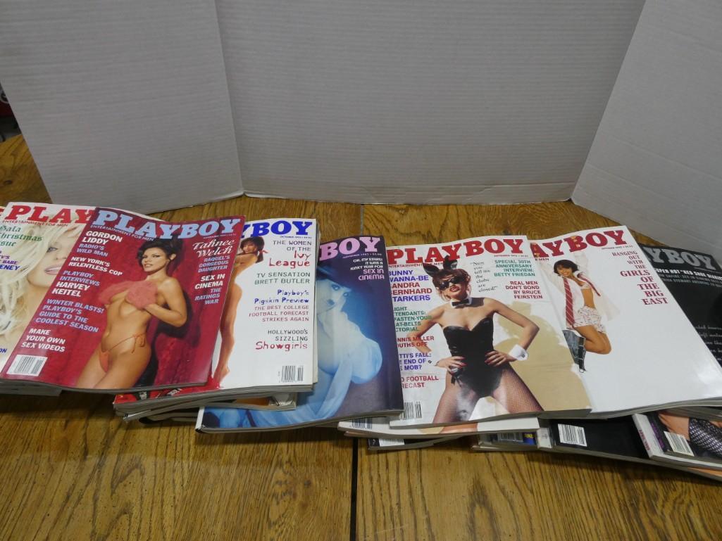 Lot of roughly 34 Playboy Magazines from the 1980's and: Lot of roughly 34 Playboy Magazines from the 1980's and 1990's