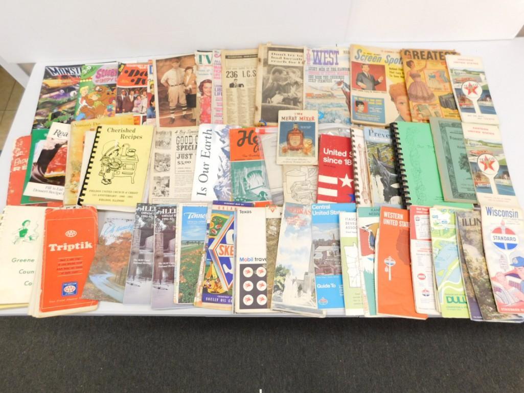 Vintage Ephemera Lot incl Maps , Booklets , Recipe (1 of 3)