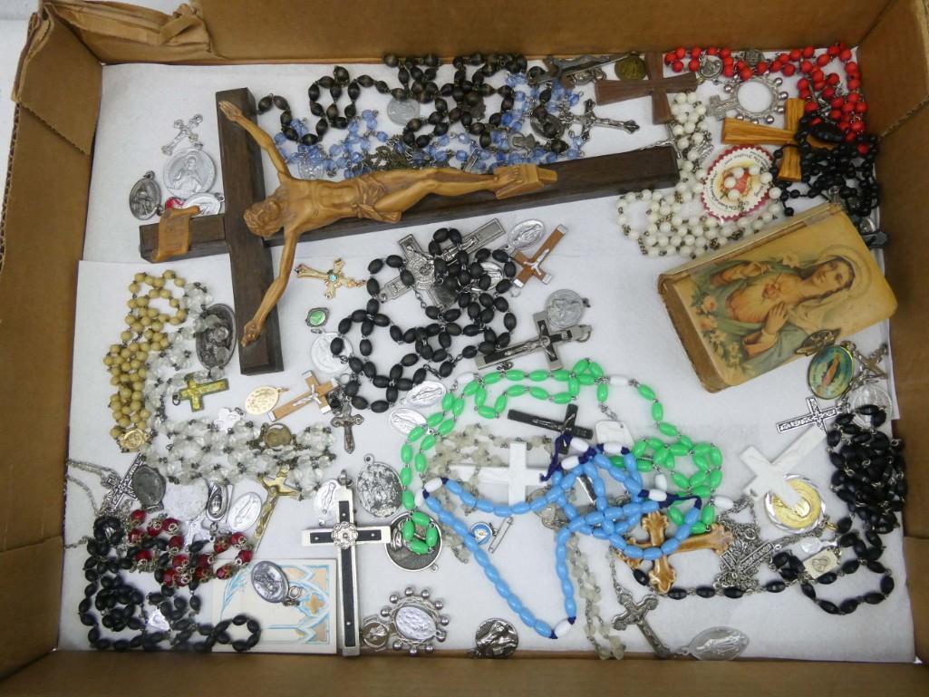 Lot of Religious Smalls incl Rosaries , etc: Lot of Religious Smalls incl Rosary Beads , etc