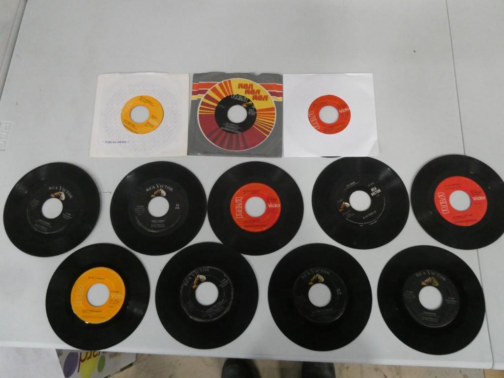 Lot of 12 Elvis Presley Vinyl 45 RPM Records (1 of 5)