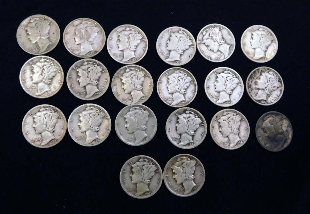 20 Mercury Dimes 90% Silver (1 of 2)