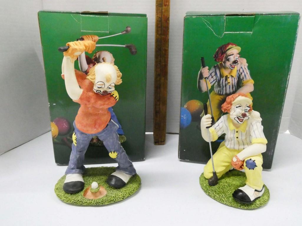 2 Golfing Clown Figurines in Original Boxes (1 of 4)