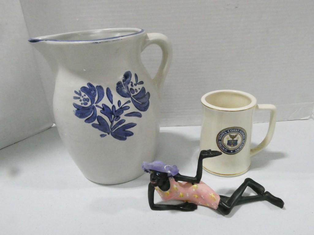 Stoneware Pitcher , Coast Guard Mug , Figurine (1 of 2)