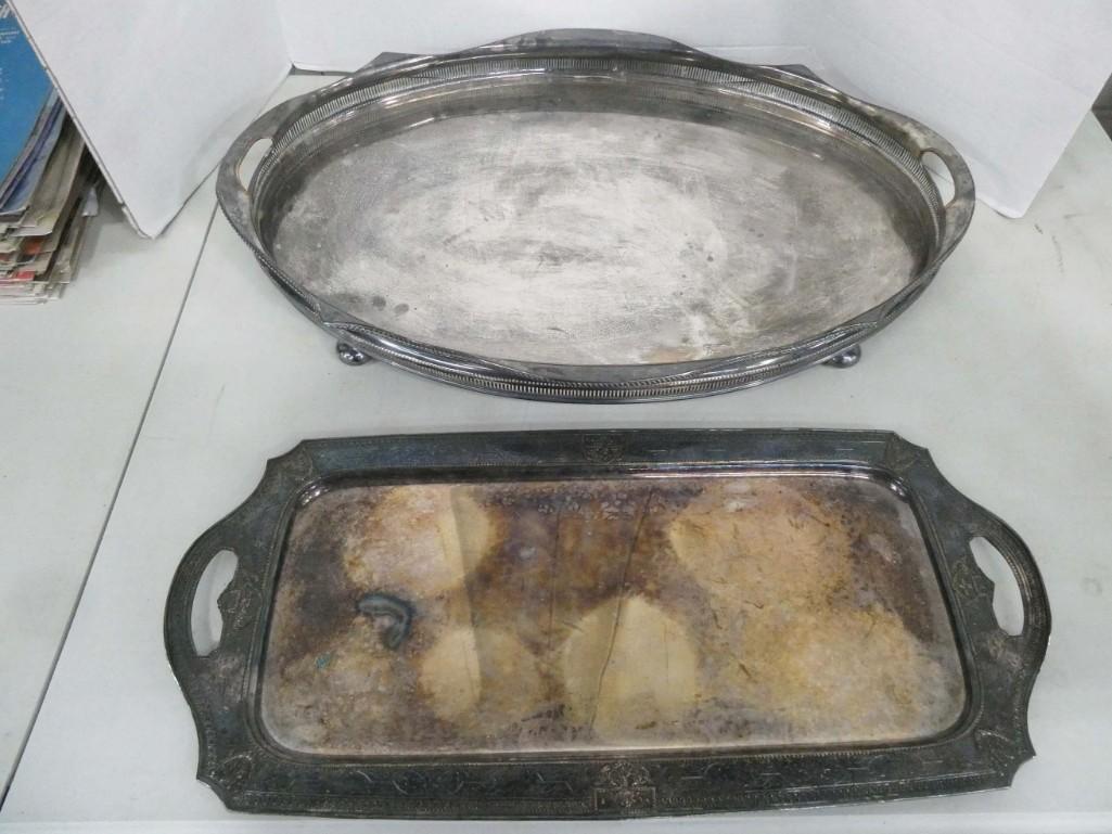 2 Vintage Silver Plated Trays (1 of 5)