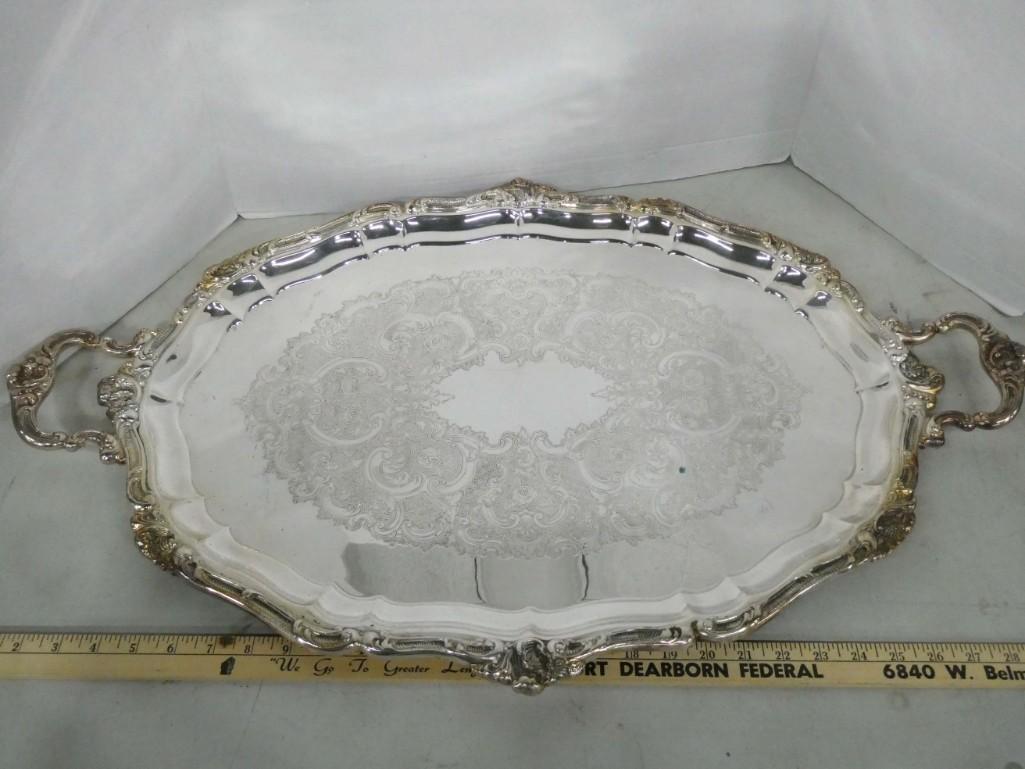Gorham Silver Plate Serving Tray with Handles (1 of 2)