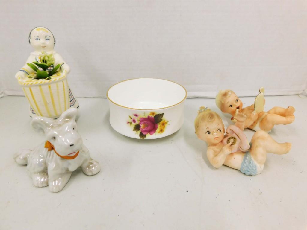 Collectibles Lot incl Staffordshire Bowl , Napco Babies (1 of 7)