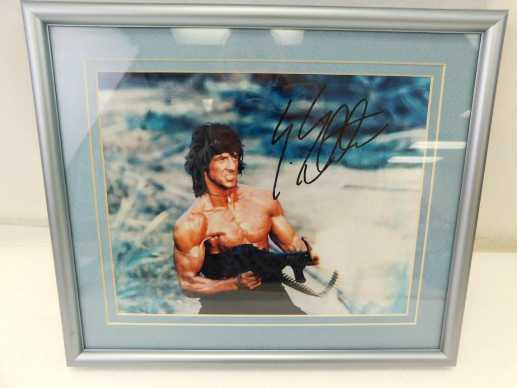 Sylvester Stallone as RAMBO Signed Autographed 8x10: Sylvester Stallone as RAMBO Signed Autographed 8x10 Photo in 11.25" x 13.25 Matted Frame NO COA
