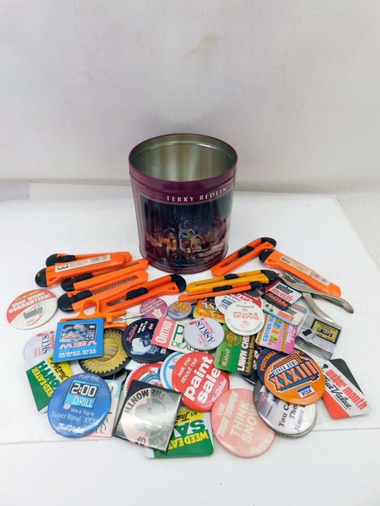 Advertising Buttons , Snippers , Cutters , Terry Redlin (1 of 4)