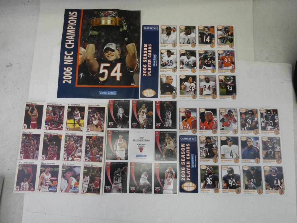 Chicago Bears and Bulls Chicago Tribune Trading Cards, (1 of 6)