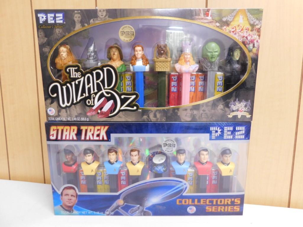 New Pez Dispenser Sets incl The Wizard of Oz and Star Trek: 2 Pez Dispenser Sets incl The Wizard of Oz and Star Trek Collector's Series New in Package