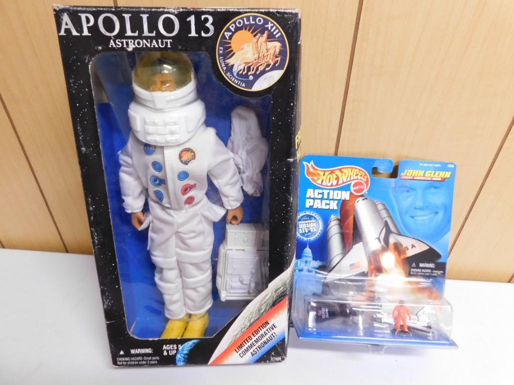 Apollo 13 Astronaut Large Action Figure And Hot Wheels John Glenn