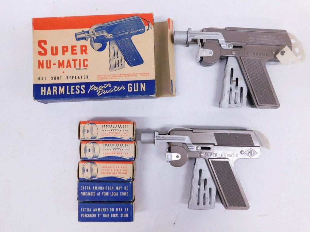 2 Vintage Toy Super Nu-Matic Paper Buster Guns , 1 in Original Box (1 of 5)