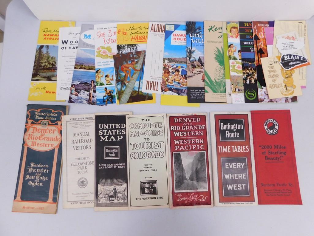 1925 Western Railroads Route Guides and Literature: 1925 Western Railroads Route Guides and Literature plus Vintage Travel Ephemera