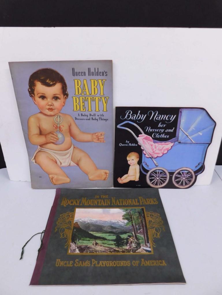 Antique Books and Ephemera incl 1922 Uncle Sam's Playgrounds of America (1 of 9)