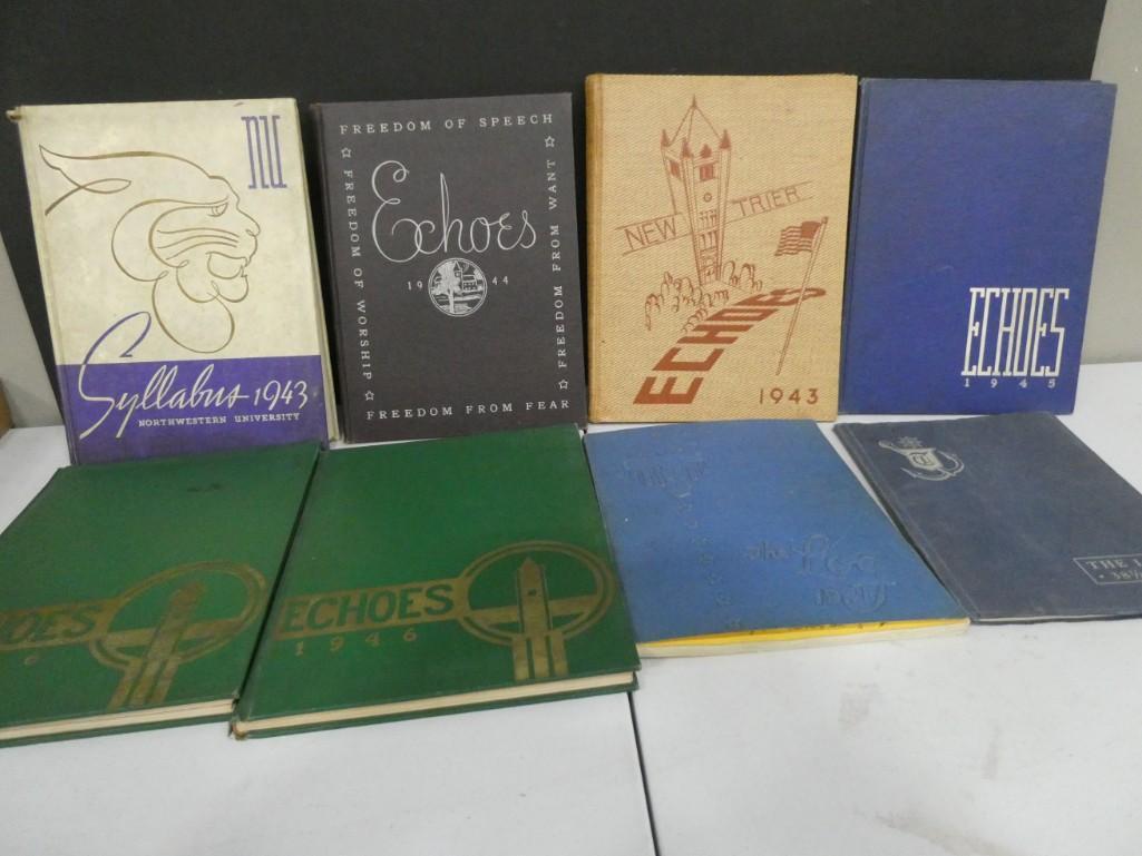 8 Yearbooks incl New Trier , Northwestern , etc  Mostly 1940s (1 of 5)