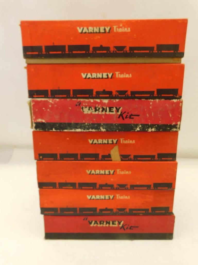 7 Varney Model Train Car Kits: Lot of 7 Varney Model Train Car Kits Condition: includes everything that you see in the pictures. Not checked for completeness