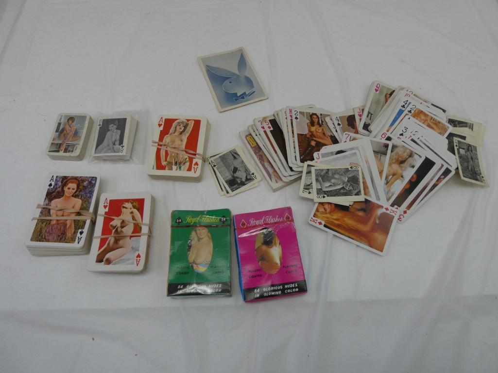 Lot of assorted Playing Cards with Nude women: Lot of assorted Playing Cards with Nude women. Some are still sealed, others are opened and may not be complete