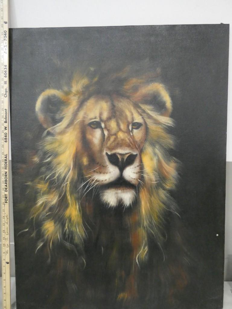 Large Print on Canvas of a Lion (1 of 1)