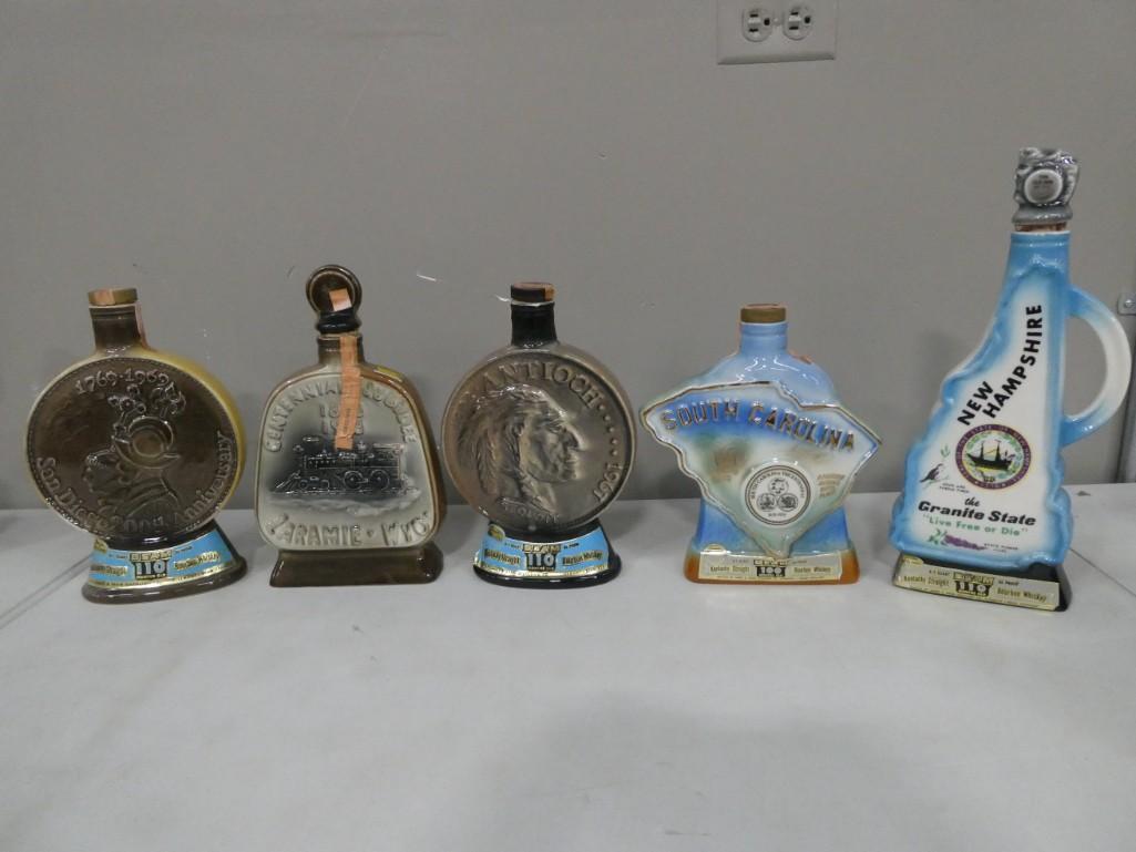 Lot of 5 Empty Jim Beam Decanters (1 of 3)