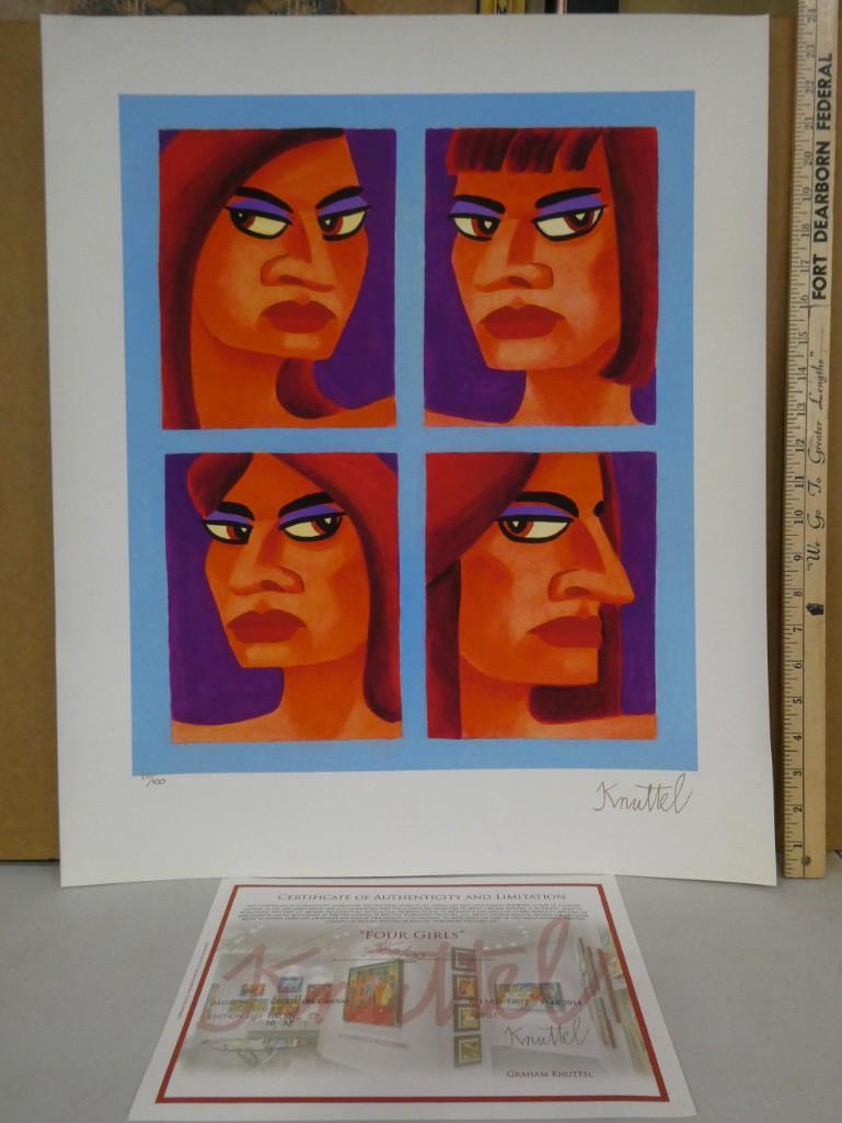 Graham Knuttel Lithograph "Four Girls" 10/100 Pencil Signed and Numbered (1 of 5)