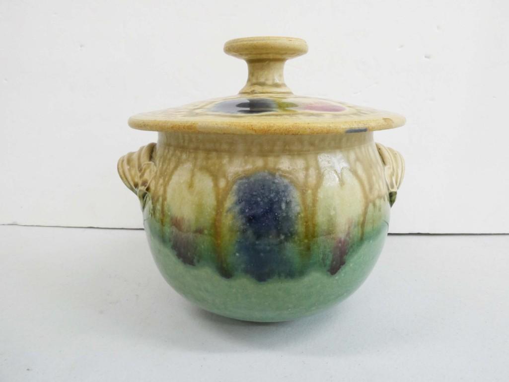 Gandee Drip Glaze Pottery Cookie Jar (1 of 6)