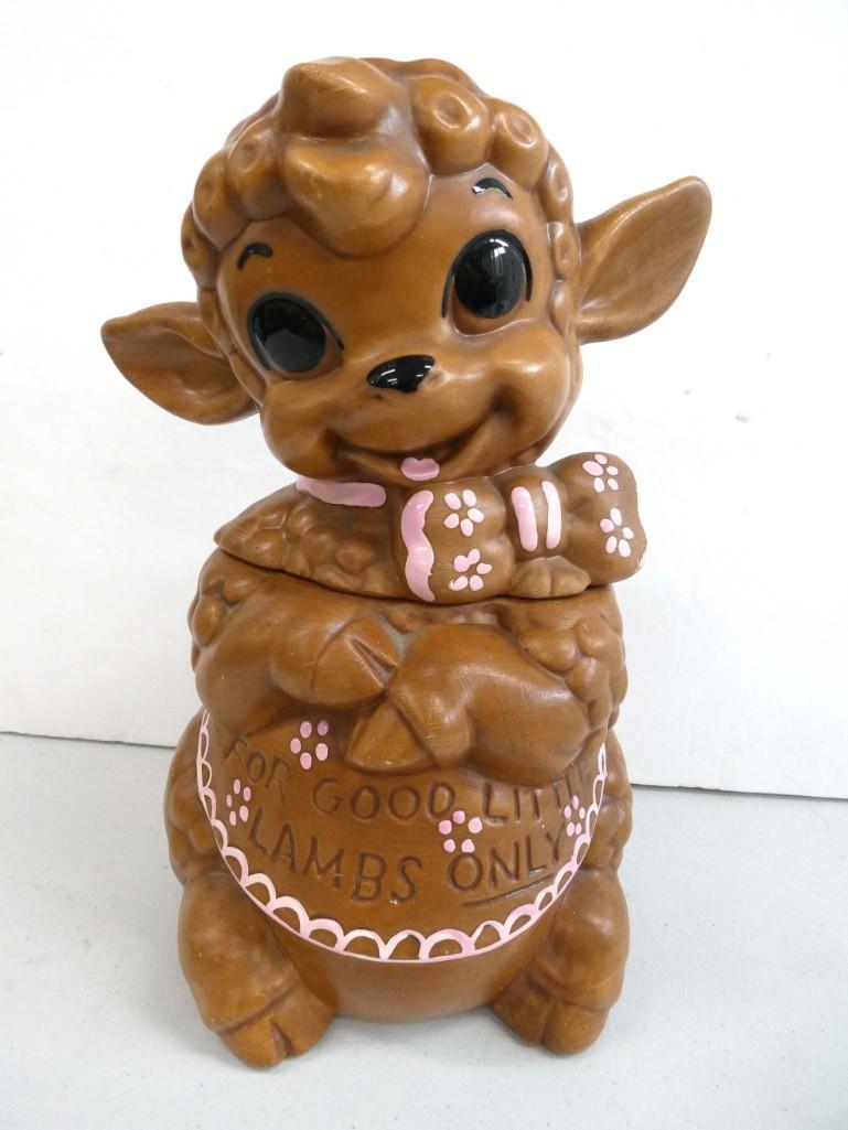 Ceramic Lamb Cookie Jar Twin Linton: Ceramic Lamb Cookie Jar Twin Linton . Approx 12.5" tall