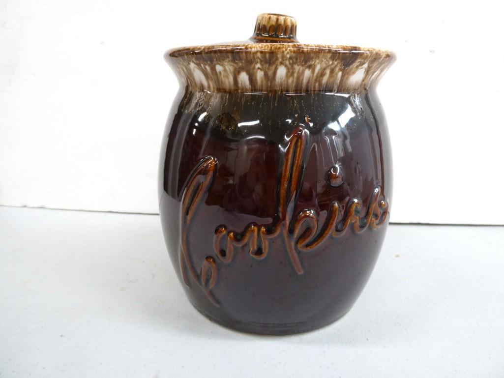 Vintage Drip Glaze Cookie Jar Oven Proof USA (1 of 4)