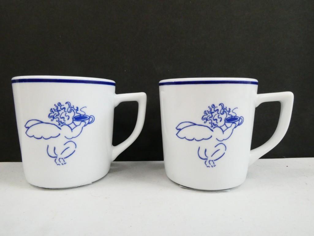 2 Vtg 1994 Starbucks Mugs Cherub with Coffee: 2 Vintage 1994 Starbucks Mugs Cherub with Coffee Cups