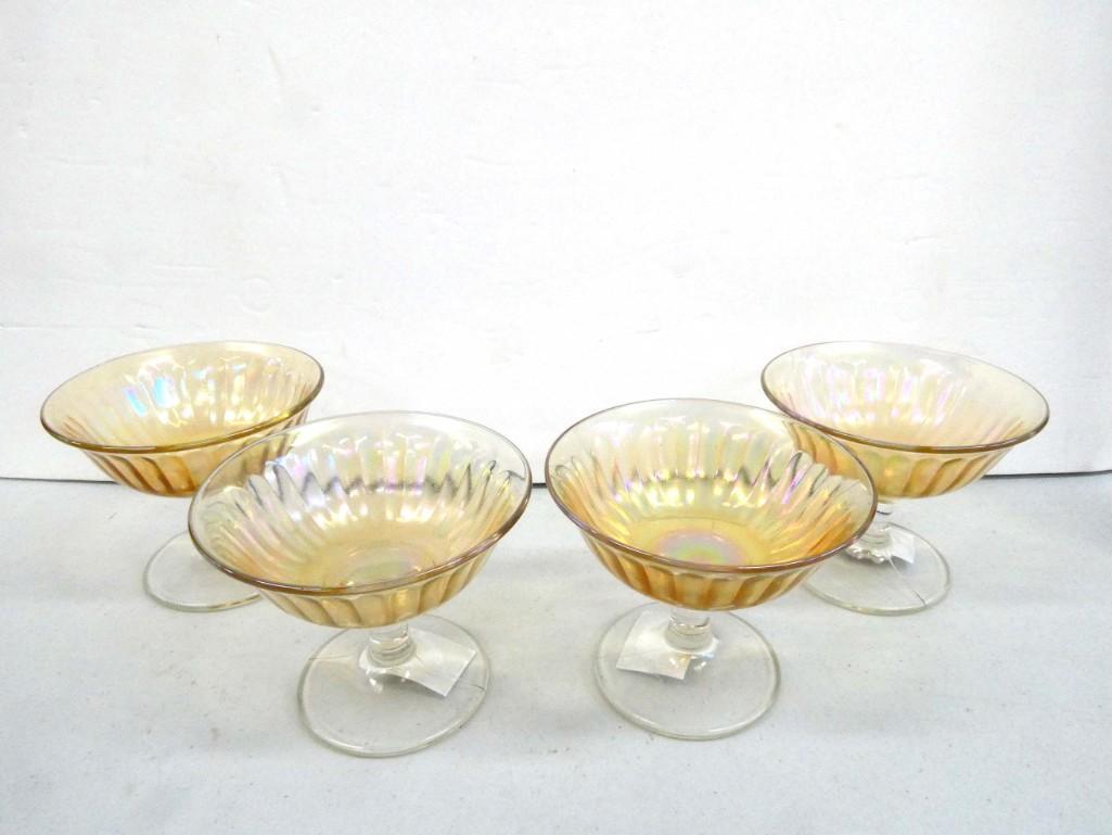 4 Vintage Light Peach Lustre Sherbets (1 of 4)