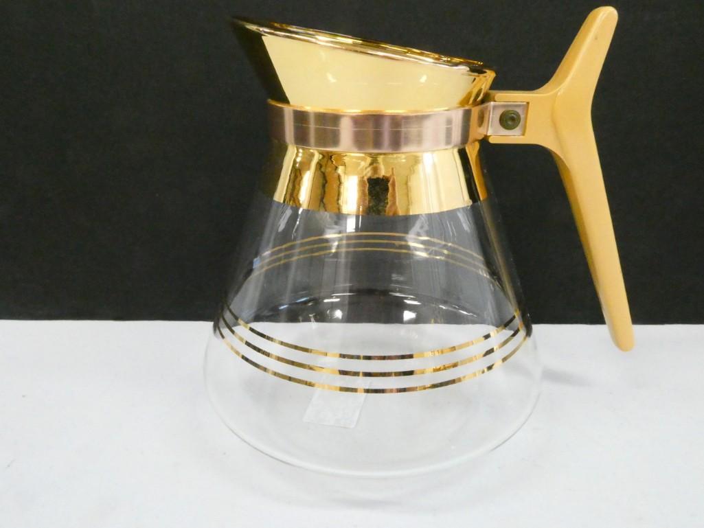 Vintage Coffee Server Pot with 22K Gold Plate Design (1 of 4)