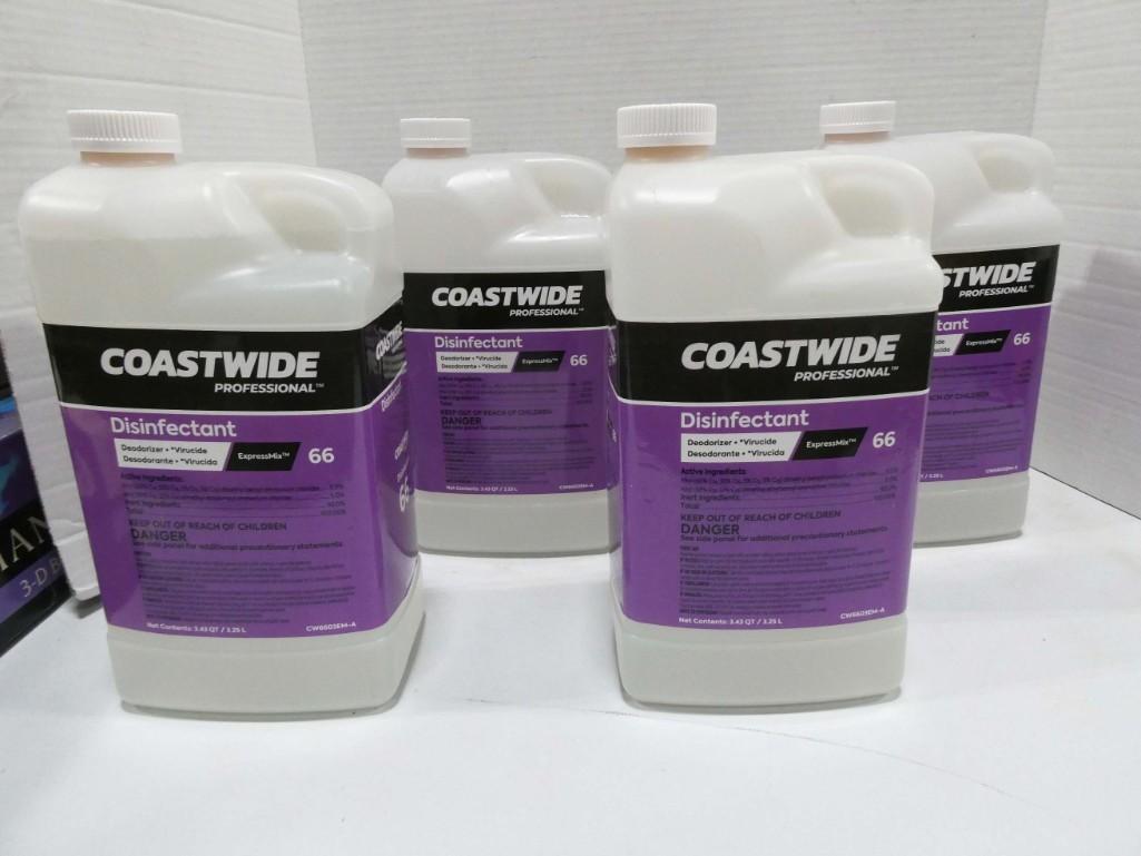 4 New Bottles of Coastwide Professional Disinfectant Each is 3.25L (1 of 2)
