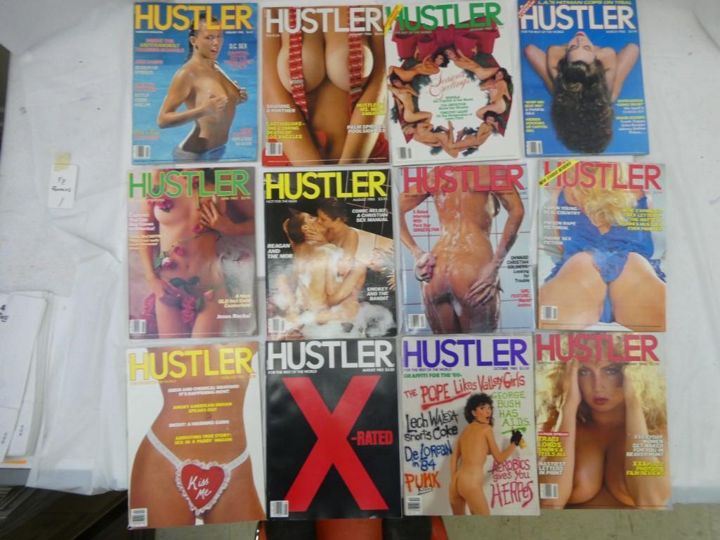 Lot of 12 Hustler Magazines from the 1980's (1 of 3)