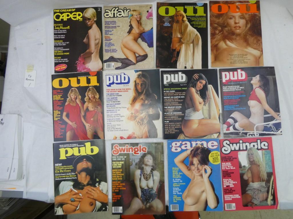 Lot of 12 Adult Magazines including Cper, Affair, Oui, Pub, Swingle, Game: Lot of 12 Adult Magazines including Cper, Affair, Oui, Pub, Swingle, Game