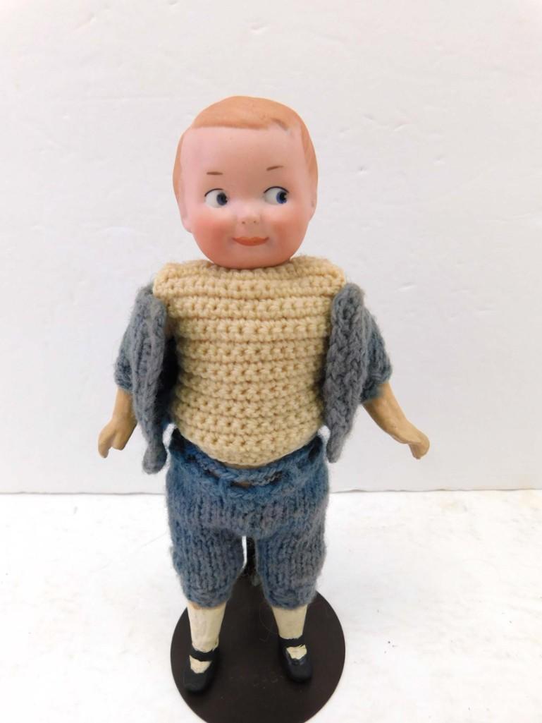 8" Armand Marseille Campbell Kid Boy 254 A 11/0 M Germany Doll: 8" Armand Marseille Campbell Kid Boy 254 A 11/0 M Germany Doll . 8", bisque head, primative compo, jointed body, looser joints. Hole in back of head. Marked, "254 A 11/0 M, Germany". Handpainted featu