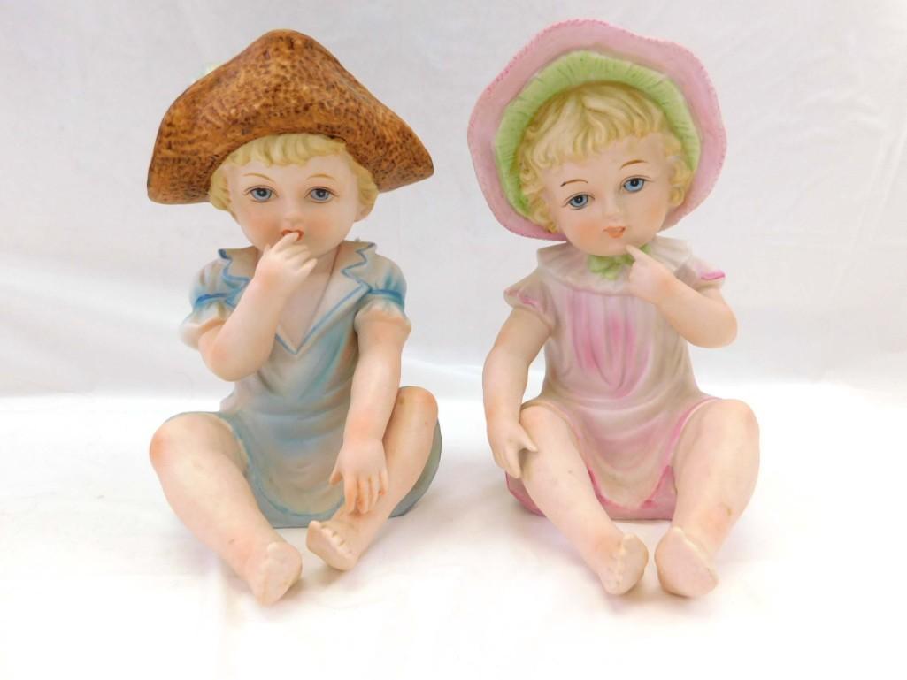 2 vtg. 7" Boy & Girl Piano Babies Ardalt Japan Figures: 2 Vintage. 7" Boy & Girl Piano Babies Ardalt Japan Figures . 7", ceramic/porcelain boy & girl figures. Both marked, "Ardalt, Japan".