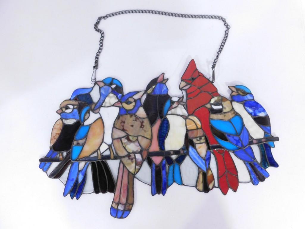 Stained Glass 21" Long Bird Window Hanging (1 of 4)